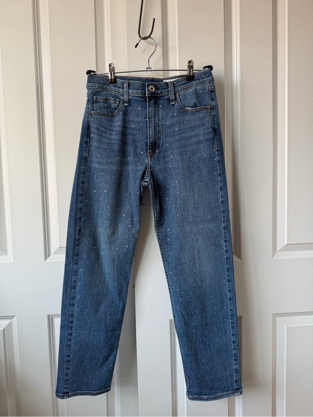 rag & bone Hattie Ankle Straight Rhinestone Jeans Size 26